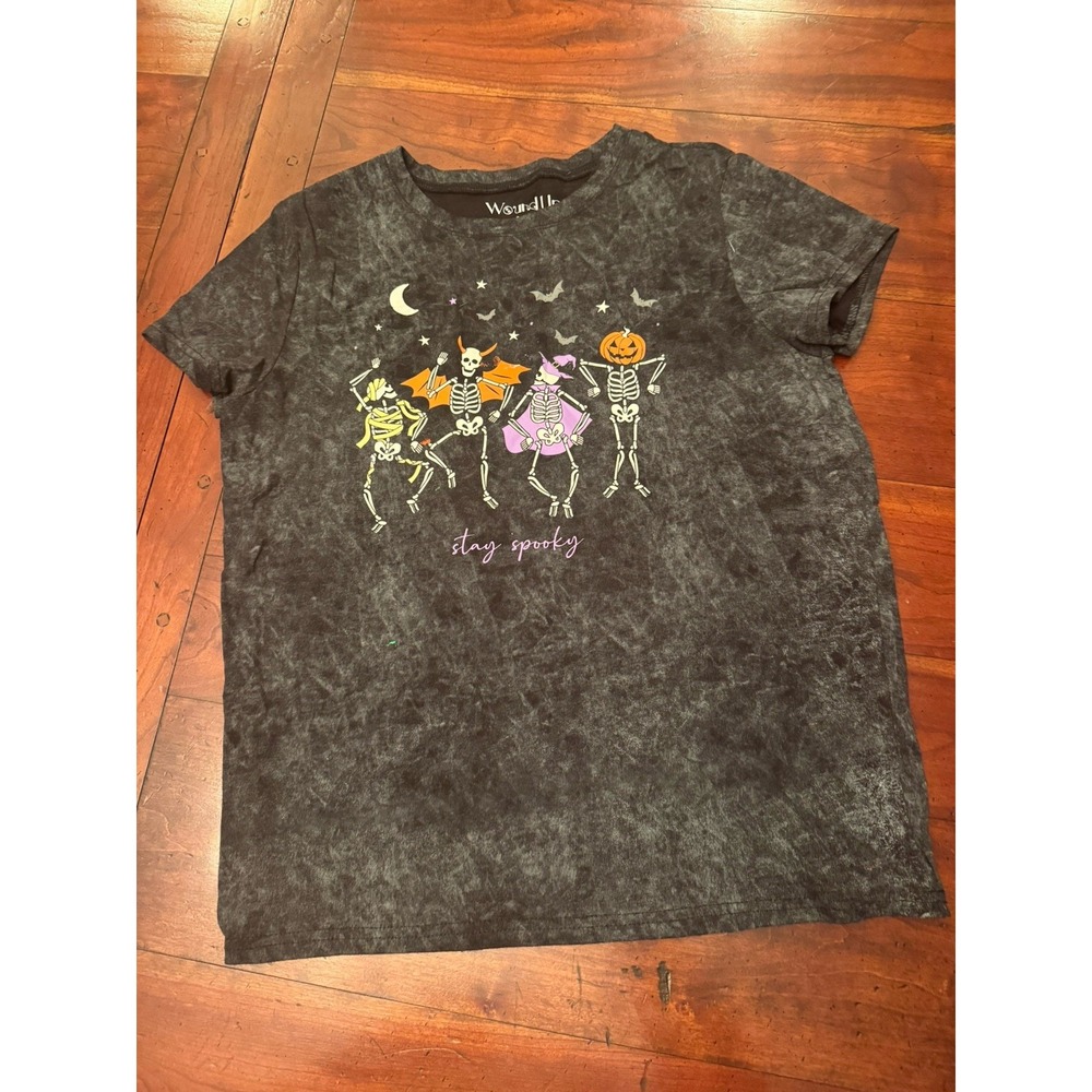 Wound Up Stay Spooky Skeleton Halloween Shirt Size S‎ (4-6)